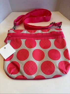 Thirty one Coral Polka Dot Crossbody Bag